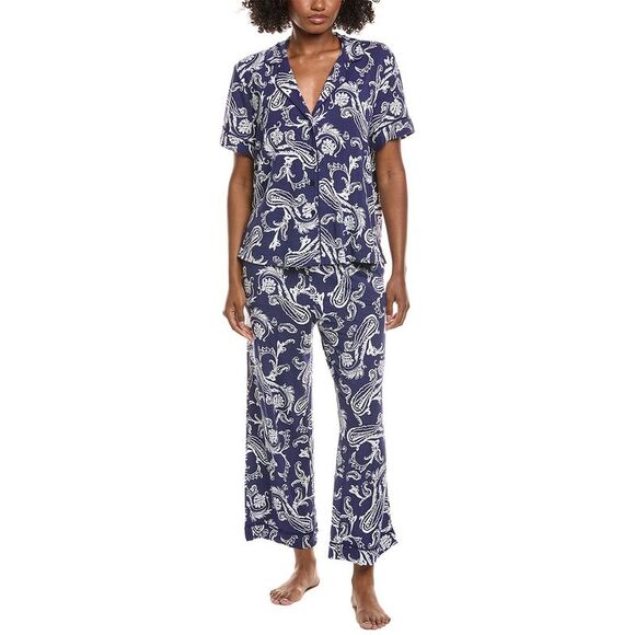 Sanctuary Womens2Pc Top & Pant Pajama Set Blue